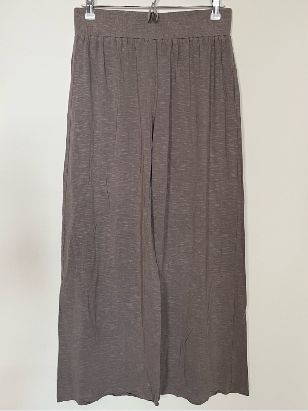 Forever 21 • M • Slub Knit Wide Leg Loungewear Palazzo Pants Taupe